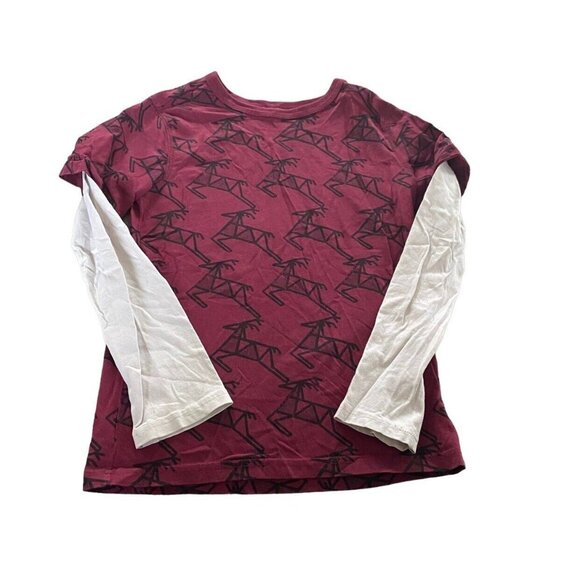 Tea Collection Reindeer Layered Tee Size 10 - Picture 1 of 4